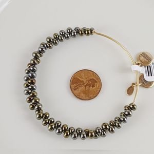 Alex and Ani Gold Cocoa Caviar Beaded Bracelet NWT